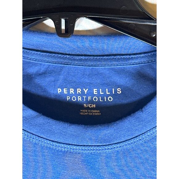 Perry Ellis Portfolio Men's Solid Long-Sleeve Pajama T-Shirt - Blue, NWT, Size S - Picture 3 of 6